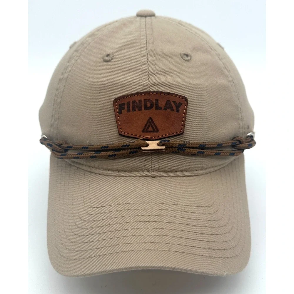 Findlay Rope Baseball Cap Hat Strap‎ Back Adjustable Tan Cotton Stash Pocket